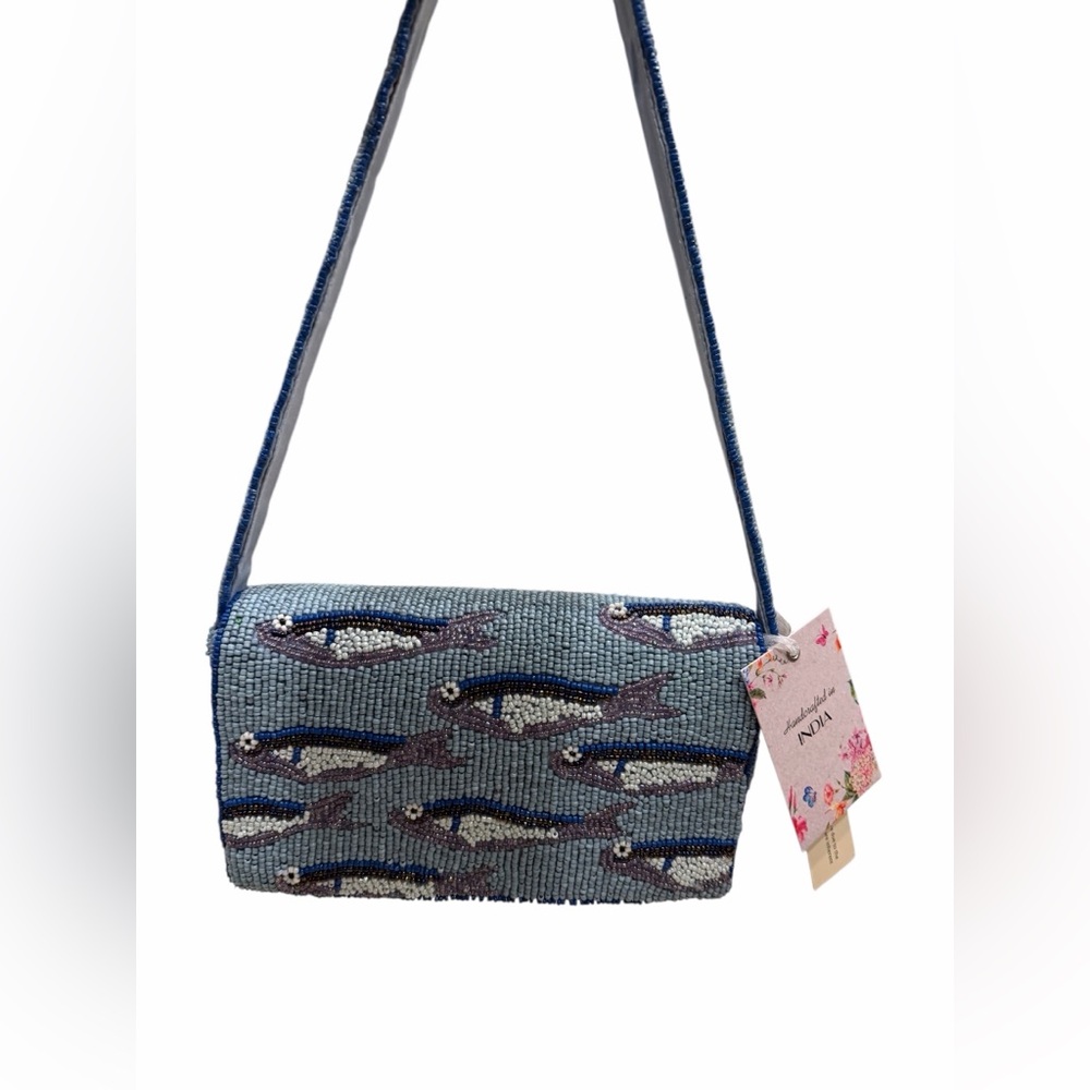 Handmade in India Beaded Sardines Shoulder Bag